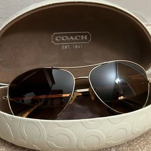 Coach brown aviator sunglasses